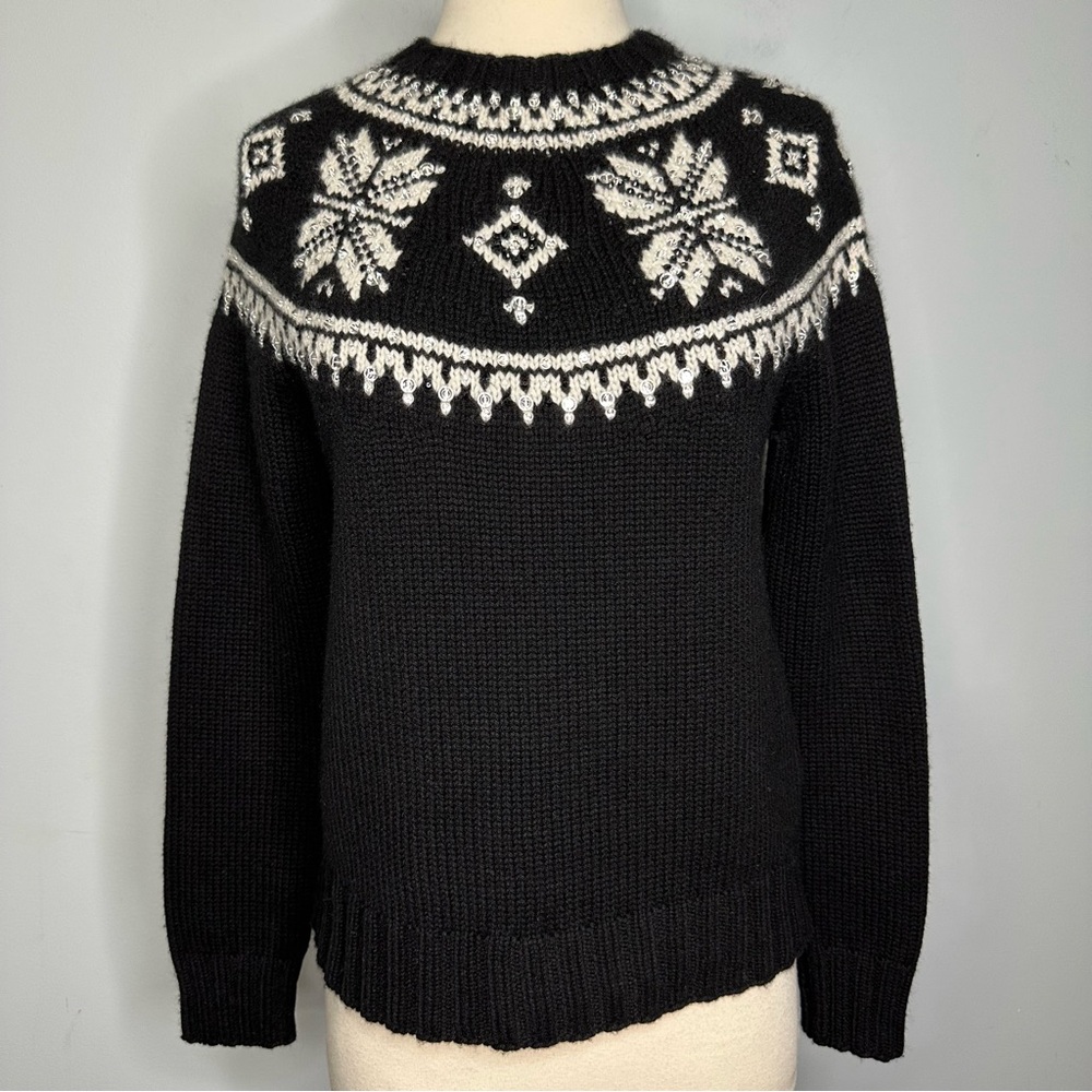 Ralph Lauren Purple Label Hand Knit Embellished 100% Cashmere Fair Isle Sweater - Picture 3 of 16
